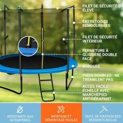 De gros 🎉 KLARFIT Trampolines D'extérieur Rocketboy 250 Trampoline 💯 -Jardin-et-Bricolage Soldes 10027712 FR 0003 usp