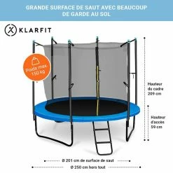 De gros 🎉 KLARFIT Trampolines D'extérieur Rocketboy 250 Trampoline 💯 -Jardin-et-Bricolage Soldes 10027712 FR 0006 usp