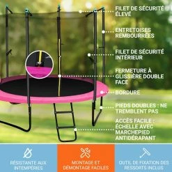 Grosses soldes 👏 KLARFIT Trampolines D'extérieur Rocketgirl 250 Trampoline 🧨 8 Grosses soldes 👏 KLARFIT Trampolines D'extérieur Rocketgirl 250 Trampoline 🧨 -Jardin-et-Bricolage Soldes 10027714 FR 0003 usp