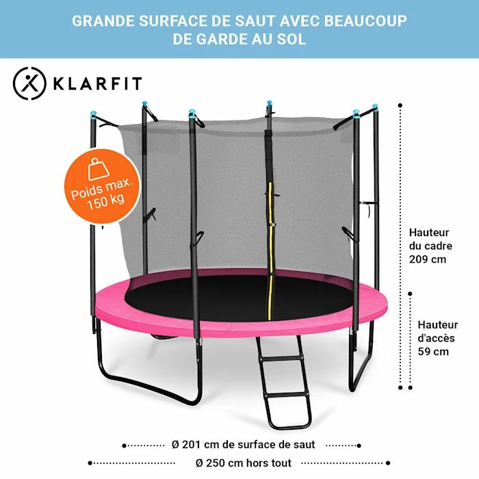 Grosses soldes 👏 KLARFIT Trampolines D'extérieur Rocketgirl 250 Trampoline 🧨 6 Grosses soldes 👏 KLARFIT Trampolines D'extérieur Rocketgirl 250 Trampoline 🧨 – Image 6