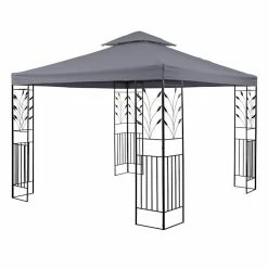 Meilleure affaire 😉 Blumfeldt Pavillons Pour Réceptions Odeon Grey Tente De Soirée ❤️ -Jardin-et-Bricolage Soldes 10030686 yy 0006 front Blumfeldt Odeon Grey Pavillon Partyzelt dunkelgrau