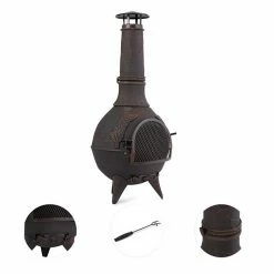 Nouveau 🧨 Blumfeldt Chauffages Radiants Et Poêles De Jardin Augustus Four De Terrasse 🥰 6 Nouveau 🧨 Blumfeldt Chauffages Radiants Et Poêles De Jardin Augustus Four De Terrasse 🥰 -Jardin-et-Bricolage Soldes 10030721 yy 0003 detail Bronze Antique Cast Iron Chimnea