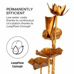 Remise ❤️ Blumfeldt Décoration D'extérieur Golden Orchid Fontaine De Jardin Intérieur/extérieur 😍 -Jardin-et-Bricolage Soldes 10033427 yy 0004 logo Blumfeldt Golden Orchid Gartenbrunnen Messingoptik