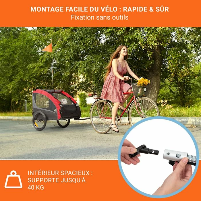 Bon marché 😉 KLARFIT Camping & Randonnée Husky Race Remorque Pour Chien 🎁 2 Bon marché 😉 KLARFIT Camping & Randonnée Husky Race Remorque Pour Chien 🎁 – Image 2