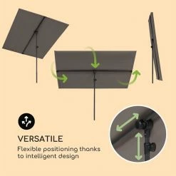 Promo 😉 Blumfeldt Marquises Flex-Shade XL Parasol 😀 -Jardin-et-Bricolage Soldes 10034728 yy 0003 logo Blumfeldt Flex Shade XL Sonnenschirm 150x210 grau