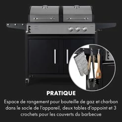 Vente flash 💯 Klarstein Grills Et Barbecues Kingsville Barbecue Combiné Gaz + Charbon 8,1 KW 2+1 Brûleurs Réglables En Hauteur 🌟 -Jardin-et-Bricolage Soldes 10035408 fr 0004 logo