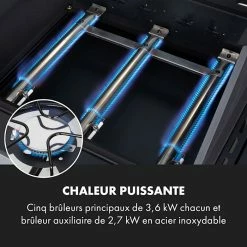 De gros 💯 Klarstein Grills Et Barbecues Kingsville XL Barbecue Combiné Gaz Four à Pizza 20,5 KW 5+1 Brûleurs 😉 -Jardin-et-Bricolage Soldes 10035410 fr 0004 logo