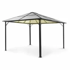 De gros 👍 Blumfeldt Pavillons Pour Réceptions Pantheon Solid Sky Ambient Solar Pergola Avec Toit 3x4m 😍