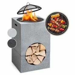 Coupon 👏 Chauffages Radiants Et Poêles De Jardin Blumfeldt Monolith Braséro Avec Grill ⭐