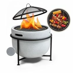 Vente flash 🌟 Chauffages Radiants Et Poêles De Jardin Blumfeldt Grail Braséro Avec Grill 🔔